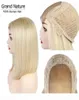 613 en dentelle blonde frontale 4x4 Clôture Perruque à cheveux humains pour noire raide cheveux bob bob 10 12 14inch dentelle transparente 150 REMY5593822