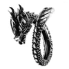 Pierścienie klastra Dragon vintage aluminiowy pierścień otwierający biżuterię metalową rękę dekoracje ręki kształt dekoracja retro męskie