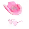 Berets Bridal Shower Costume Hat Kerchief Heart Sunglasses Female Roleplay Accessories F3MD