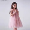 Flickans klänningar Little Girls Summer Dress i 3-8 år Kids Casual Clothes Ruffles paljett Birthday Party Dress Wedding Princess Dress for Girl