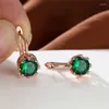 Backs Earrings Cute Female Crystal Blue Round Stone Simple Fashion Crown Rose Gold Color Bride Jewelry For Women