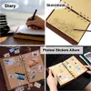 Retro Notebooks Dergiler Gündemi Binder Sketch Kitap Deri Yumuşak Kapak 13x9cm Değiştirilebilir Kraft Kağıt İç Koreli Kırtasiye 240415