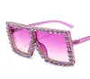 Vintage Big Square Sunglasses Women Quality Mens Oversize Rhinestone Decoration Sun Glasses Female Fashion Brand Black Eyewear9429430