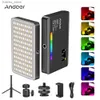 Continuous Lighting Andoer Y140 RGB LED video light pocket video light 2500K-9000K with cold shoe adapter used for Vlog live streaming online meetings Y240418