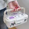 Bento Boxes Miniso Kuromi Lunch Box Cinnamoroll My Melody Student Compartmentalised Eco-Friendly Bento Box Table Proware Food Storage Container L49