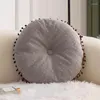 Pillow Inyahome Pompom Decor Round Chair Pad Pillows Outdoor Seat Pads For Sitting Meditation Yoga Living Room Sofa Balcony