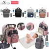 Tassen Lequeen Mummy Backpacks Multifunctionele babyluierzakken met USB Hooks grote capaciteit Mama Nappy Nappy Maternity Backpacks LPJ01