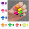 Nagel glitter 7boxen set fel kleur neon effect pigment poeder fluorescerende kunst stof gel diy decoratie fpb29