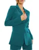 Dames tweedelige broek Vrouwen Pak 2 Set Solid Color Business Suits voor kantoorwerk Vest Lady Single Breasted Lady (Blazer Pants)