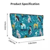 Sacchetti cosmetici personalizzati sacche da toeletta per dogwalk da grigio personalizzato Womine Whippet Sihthound Dog Makeup Organizer Lady Beauty Storage DOPP Kit Box