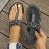 Slippers de lantejoulas da moda lanterna de dedo da praia de dedo para mulheres