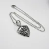 Hip Hop Vintage Thai Silver Scout Flower Shield Pendant with Trendy Punk Style Domineering Unisex Necklace