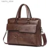 Outros acessórios de computador 2023 Men Brethercase Bag Bolsa de alta qualidade Brand Famous Pu Leather ombro Messenger Messenger Bolsa de escritório 14 na bolsa de laptop Y240418