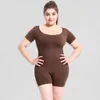 Large Size Shapewear for Women's Body Shaping Seamless Short Sleeved Bodysuit Sports Yoga Jumpsuit F41828