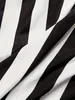 Plus Size Womens Casual Fashion Sleeveless Black and White Striped Fishtail Hem Dresses 240410