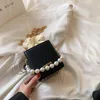 Sacs à bandoulins Box Forme Green Wave Match Mini Pu Leather Crossbody for Women 2024 Travel Fashion Simple Chain Handsbag