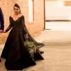 Готические черные бальные платья Свадебные платья кружевные аппликация с бисером V Sear