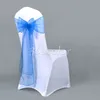 25pcs Sheer Organza Chair Sashes Bow Cover Band Bridal Shower Design Wedding Party Banquet Decoration 240407