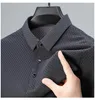 Herren Polos hochwertiger Eis Seiden Polo Shirt2024 Summer Concave konvex