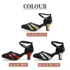 Dance Shoes HROYL Soft-soled Latin Women Mid-heeled Square Closed Toe Social Modern Summer Sandals Wholesale