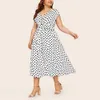 Plus Size Dress Woman Summer Short Sleeve Oversized Long Dress Sexy Loose Female Elegant Vestidos Print Casual Midi Dress 240415