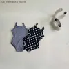 Одноказки Milancel 2024 New Baby One Piece Swimsuit с шляпой для малышей девушки из пунктирной подвесной ванная комната Summer Beach Clothing Q240418