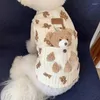 Veste de coton de coton de compagnie d'ours blanc ours à chiens avec Doton de dessin de manteau d'hiver de Teddy pour les petits chiens