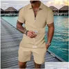 Men'S Tracksuits Mens Summer Fashion Short Sleeve Men 2Pcs Suit Fit Male Casual Social Leisure Gri Fitness Sports Sets Drop Delivery Dholg