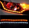 Universal 16d voiture flexible blanc jaune jaune strip light light for phalight double couleur drl tourn signal zz