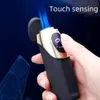 Windproof Torch Jet Lighter Spray Gun Turbo Without Gas 1300 C Metal Four Nozzles Butane Cigar Cigarettes Lighters Smoking Accessories