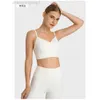Desginer Aloe Yoga Tanks New Sports Sexy Thin Shoulder Strap Back Breathable Pleated Bra Nude Fitness Suit
