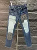 Lila Jeans Herren Sommer -Straße Hose Lose lässige Sommer Schlanke Waschhosen Weiche Frühlings- und Sommerstreckjeans