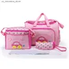 Blöja väskor 3 stycken/uppsättning av baby sovsäckar fashionabla kvinnor resväskor baby vård mamma moderskapspåsar i 3 färger Q240418