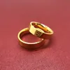 Karty dla starszych projektantów 999 Pełny złoty pierścionek Zamknięta para Pierścień Złotym Złotym Srebrnym Pierścieniem Gładki twarz Męs
