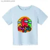 T-Shirts Yeni Yaz Erkek Oyun Baskı T-Shirt Moda Baskı Çocuk T-Shirt Boys Karikatür Kısa Kollu Kız Kız T-Shirt Çocuk Giyim Q240418