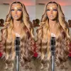 Wigs 40 Inch Body Wave 13x4 Transparent Lace Front Human Hair Wigs For Women 250 Density Water Wave Synthetic Lace Frontal Wig