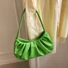 Bolsas de ombro verdes pequenos bolsas de couro PU PU para mulheres 2024 Totas simples Bolsas de senhora e bolsas