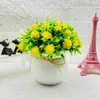 Fleurs décoratives Fleur artificielle colorée Faux plantes élégantes en pot avec 31 têtes pour la salle du bureau à domicile