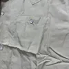 Bordado de damasco de bordado camisa de manga curta homens homens casuais top bolsos camisetas