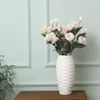 Fiori decorativi in plastica 4 teste fai -da -te per arredamento da tavolo da casa el giardino eustoma bouquet floreale floreale
