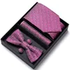 Cravatta per uomo abito formale smoking smoktie fazzola cravatta set di sposo plaisyparty wedding farfly bowtie nella scatola 240418