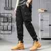 Men's Pants Workwear For Men In Spring And Autumn Thin Loose Oversized With Leg Ties Multiple Pockets