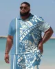 남자 드레스 셔츠 빅그맨 패션 패션 여름 해변 의류를위한 큰 셔츠 짧은 레저 스포츠맨 플러스 사이즈