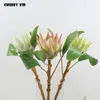 Dekorativa blommor 10st/parti! Partihandel Artificial Protea Cynaroides Silk Flower Window Decoration Fake Imperial King Wedding