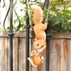 Creative Climbing Rope Squirrels Resin Figurines Tree Hanging Ornament Garden Outdoor Decoration Home Landscape Yard Decorative 240411