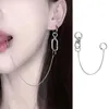 Party Supplies Nonpiercings Fake örhängen Cool Metal Long Chain Earring Piercings Hoop Lip Ring Women