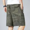 Mens Camo Shorts Elastic Waistband Casual Cargo Shorts Hiking Running Male Clothes Athletic Plus Size Y2K Knee Short Pants 240416