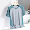 Szybka sucha sportowa koszula męskie krótkie rękawy Summer Casual Patwork Oversize 3xl top tees Gym Tshirt Tshirt Ubrania 240416