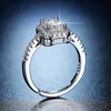 Emerald Cut 2ct Diamond CZ Ring 925 Sterling Silver Promise Engagement Bands de mariage Anneaux pour femmes Party Gemstones Fine Bijoux