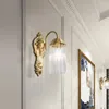 Wall Lamps Modern Luxury Copper Lamp LED Minimalist Crystal Sconce Bedroom Living Room Aisle Background Light Gold Stair